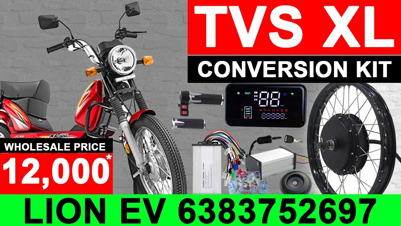 TVS XL Electric Conversion Kit TVS 50 Converted to Electric Bike EV Wholesale Shop Lion EV 6383752697