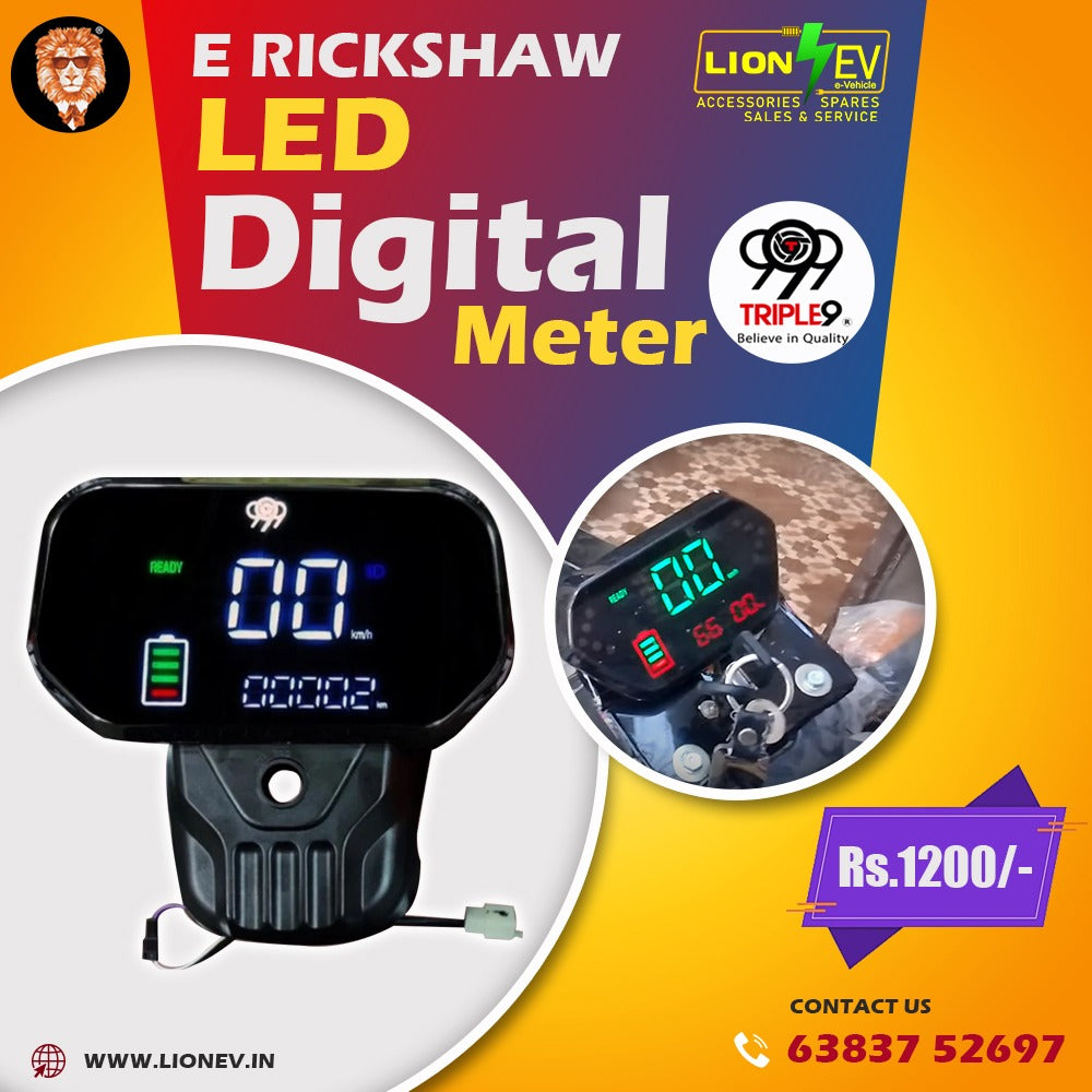 Meter Box Rickshaw Buy Triple9 E-Rickshaw Led Digital Meter in best price. – Lion EV