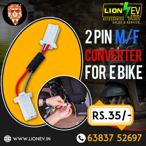 E-Bike 2-Pin Wiring Converter (Male/Female Connector Set)