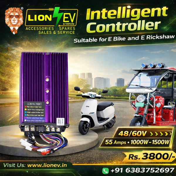 48V 60V 55A Intelligent EV Controller 1000W 1500W for E-Bike and E-Rickshaw | Lion EV