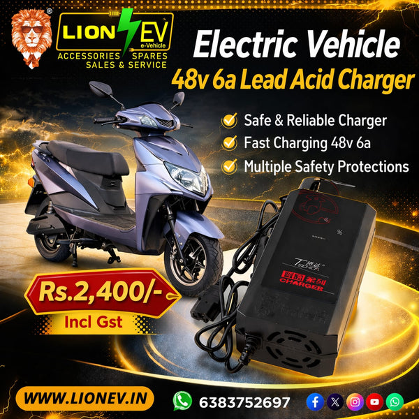 48V 6A Lead Acid Battery Charger for E-Bike and Electric Scooter | Lion EV