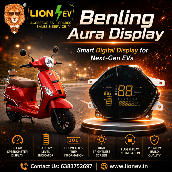 Benling Aura Digital Display Meter | LCD Speedometer Dashboard for Electric Scooter