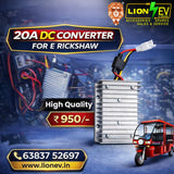 Lion EV 20A DC Converter for E-Rickshaw with aluminum heat sink casing, priced at 950 rupees.