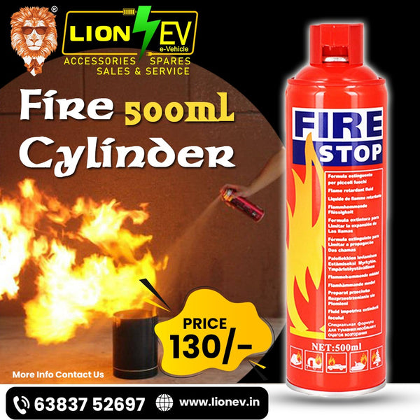 Person using Fire Stop spray to extinguish a fire in a bin