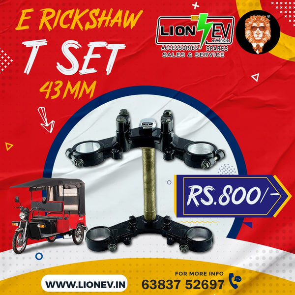 Heavy-Duty E-Rickshaw T Set (43MM) - Premium Steering Assembly