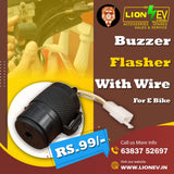 Lion EV black 12V indicator buzzer flasher with white wire connector for electric bikes.