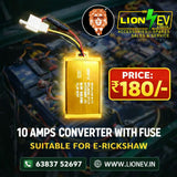 Lion EV 10 Amps DC to DC Converter for E-Rickshaw 36V-72V to 12V