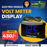Lion EV Digital Volt Meter Display for Electric Scooters and E-bikes - Battery Capacity Indicator