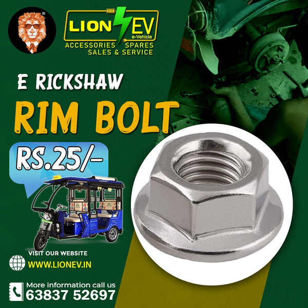 Lion EV E-Rickshaw Rim Bolt - Heavy Duty Nut
