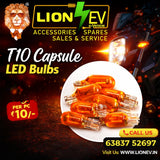 Lion EV T10 Capsule LED Indicator Bulb – High-Brightness & Energy Efficient (Pack of 4)