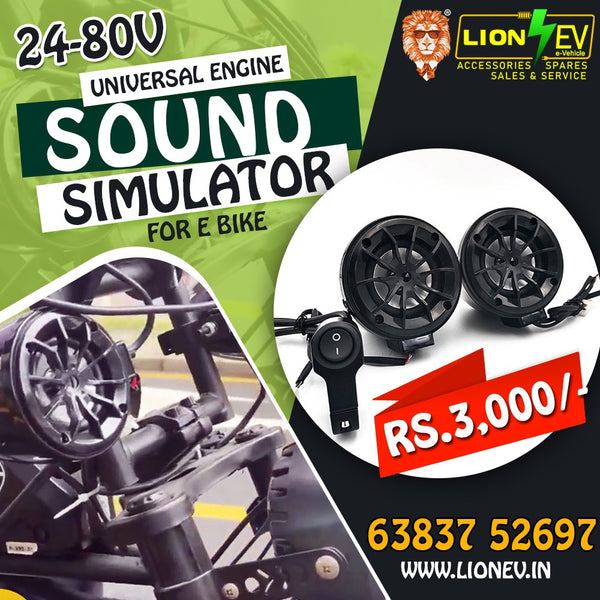 Lion EV Universal Engine Sound Simulator (24V–80V) for E-Bikes & E-Scooters