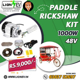 1000W 48V Electric Rickshaw Conversion Kit with Motor, Controller, and Spares by Lion EV
