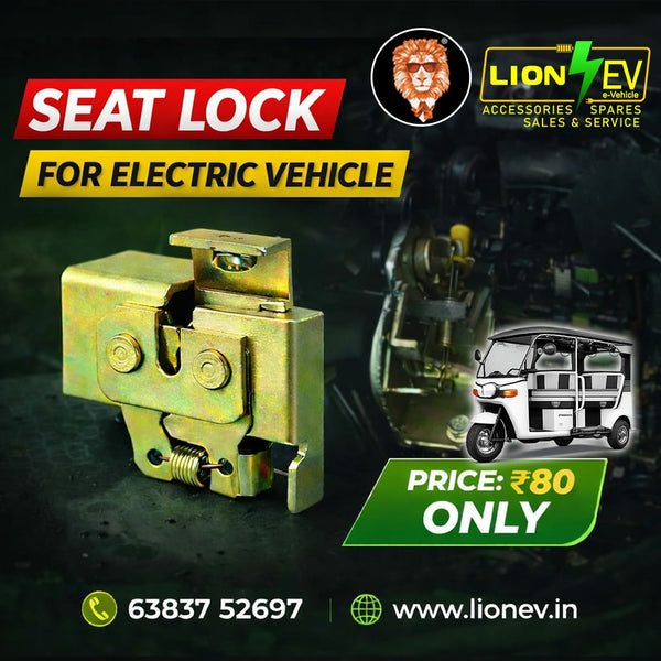 Lion EV Heavy-Duty Seat Lock for Electric Rickshaws & Autos