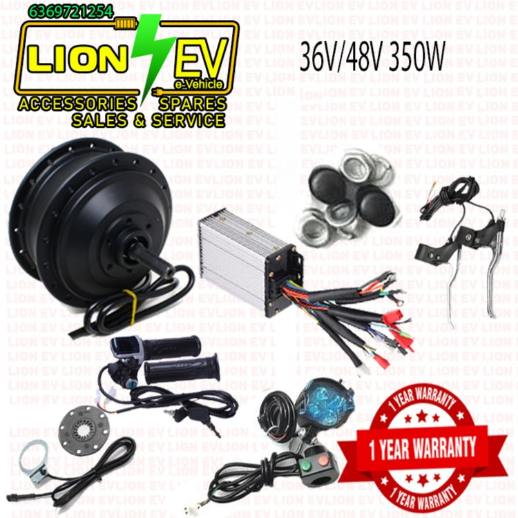 Rear Wheel 36 Volt 350 Watt Hub Motor Kit LION EV ELECTRIC CYCLE